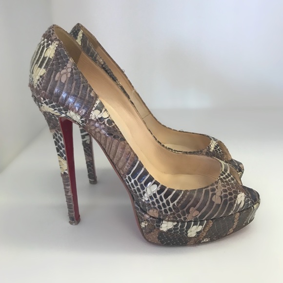 Christian Louboutin Shoes - Christian Louboutin Lady Peep snakeskin Size 40